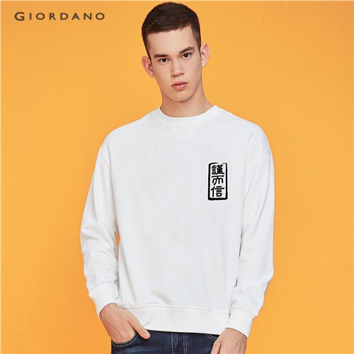 GIORDANO MEN Printed crewneck sweatshirt 91099605