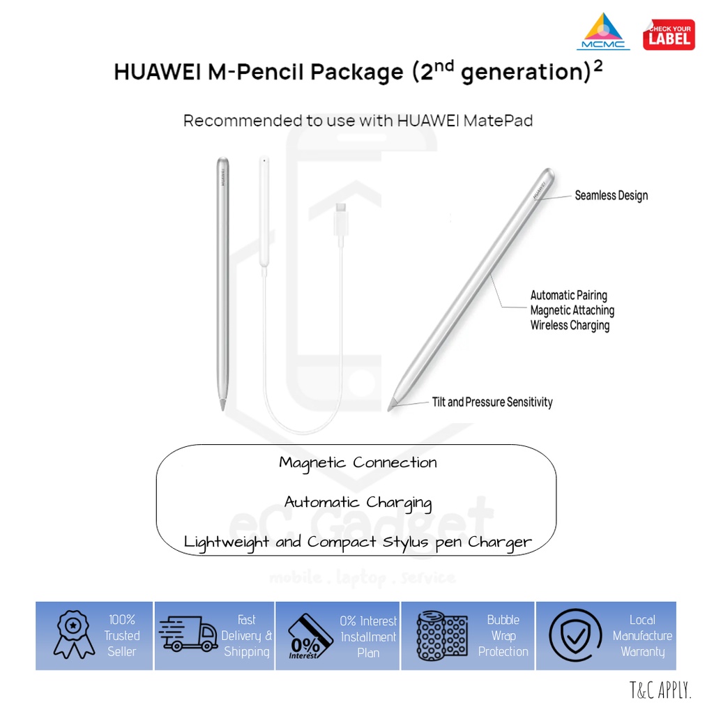 Huawei M-Pencil / M-Pencil 2nd Gen / M-Pencil 3 NearLink [Matepad 10.4, Matepad 11, Matepad Pro 10.8, Matepad Pro 12.6]