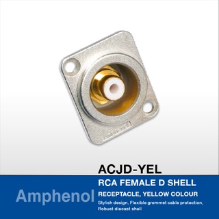 AMPHENOL-ACJD-YEL   หัวคอนเนคเตอร์ RCA D Shell Receptacle (ตัวเมีย) สีเหลือง