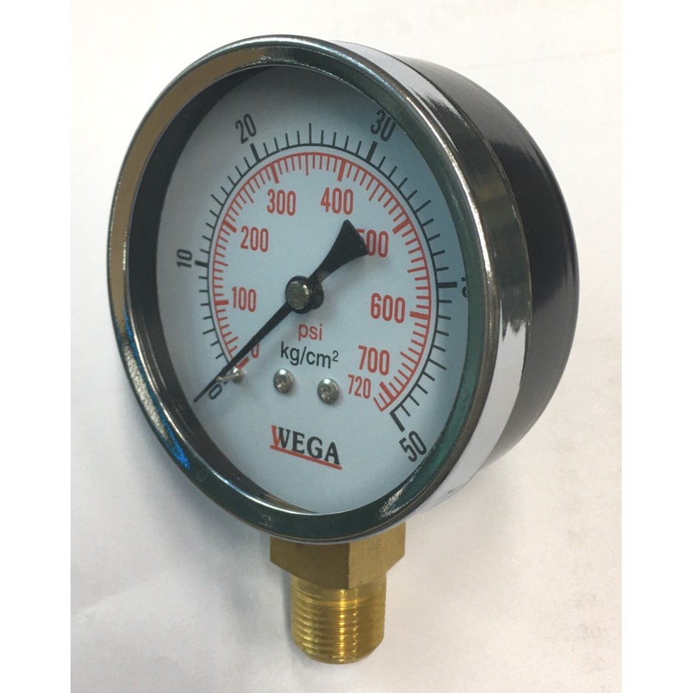 เกจวัดแรงดัน 3" WEGA pressure gauge เหล็ก ขนาดหน้าปัด 3 นิ้ว เกลียว 3/8" ออกด้านล่าง