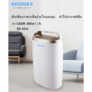 BULEBERG BKJ-306A เครื่องฟอกอากาศ ฟังก์ชั่นการฆ่าเชื้อด้วยไอออนลบ  PM2.5  30-45m²  ประกัน 2 ป