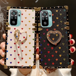 เคส Redmi Note 10 Pro เต็มรูปแบบ หัวใจ รัก แหวนยึด เคสโทรศัพท์ กันกระแทก