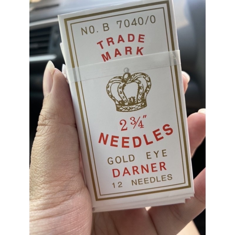 (1กล่อง 72แพ็ค) เข็มก้นทองเข็ม เย็บขนาดกลาง ปลายแหลม คละยี่ห้อ