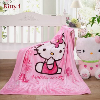 ผ้าห่มผ้าสักหลาดผ้าสักหลาดลาย Hello Kitty สำหรับเด็ก