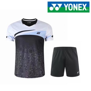 Yonex เสื้อผ้าแบดมินตัน กีฬา แขนสั้น แห้งเร็ว เสื้อผ้าปิงปอง ระบายอากาศ สําหรับผู้ชายและผู้หญิง คู่แข่งขัน เสื้อผ้า