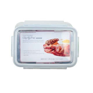 กล่องอาหาร CLIP PAC TOUCH 0.6 ลิตร  FOOD CONTAINER CLIP PAC TOUCH 0.6L CLEAR