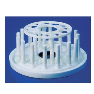 ที่ตั้งหลอดทดลองพลาสติกพร้อมที่คว่ำ (แบบกลม) - Plastic Test Tube Stand (Round) [30161023]