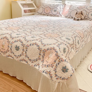 🥨ผ้าคลุมเตียง ผ้าปูเตียง สไตล์เกาหลีผ้าปูที่นอน bedspread ชุดเครื่องนอน เตียงผ้าห่มครอบคลุมผ้าฝ้าย 3.5ฟุต/5ฟุต/6ฟุต