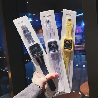 เคส+สายสำหรับ สายหนัง Watch  Series 7/6/5/4/3/2/1/SEขนาด 38/40/41mm/42/44/45mm เคส Smart Watch