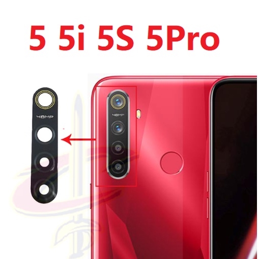 กระจก เลนส์กล้อง แบบเปลี่ยน พร้อมกาว สําหรับ Realme 5 Pro 5i 5S