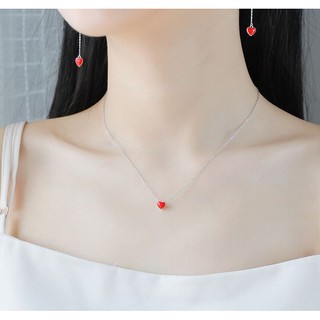 เครื่องประดับเซ็ต mini red heart Combo Set - 3 ชิ้น เงินแท้925 สร้อยคอ สร้อยข้อมือ และต่างหู ❤พร้อมส่ง❤