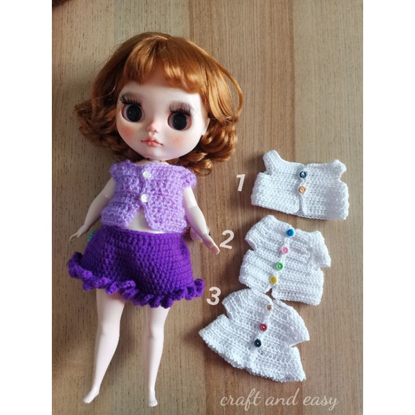 ชุดตุ๊กตาบลายธ์ Blythe Crochet Clothes ขนาด 30 cm