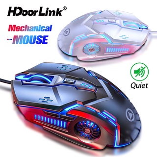 Hdoorlink เมาส์เล่นเกม 6 ปุ่ม 7 สี 3200 Dpi Led Backlight สําหรับคอมพิวเตอร์พีซีแล็ปท็อป