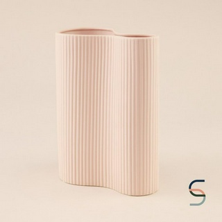 SARABARN Wavy Ceramic Vase | แจกัน แจกันดอกไม้ แจกันมินิมอล แจกันตกแต่งบ้าน แจกันลายคลื่น