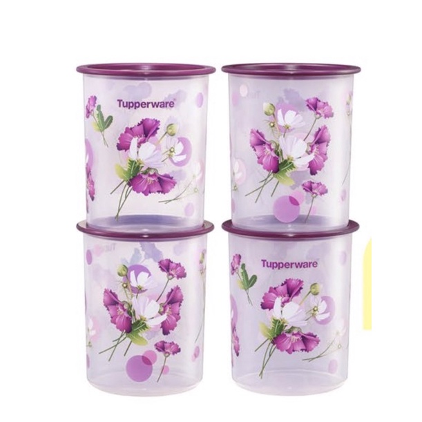 Tupperware Royal Bloom One Touch Canister Junior 1.25 ลิตร 4 ชิ้น
