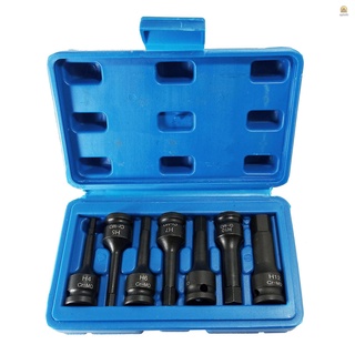 7pcs Impact Socket Bit Set 3/8-inch Drive Chrome Molybdenum Steel Hex Key Socket Metric Allen Bit Impact Spline Socket Bit Set (4mm-12mm)