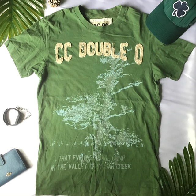 เสื้อยืดคอกลม CC-OO สีเขียวขี้ม้า ไซส์ M-L