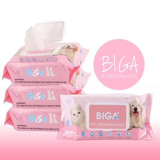 Biga pet grooming wipes ผ้าเปียกเช็ดทำความสะอาดสำหรับสัตว์เลี้ยง