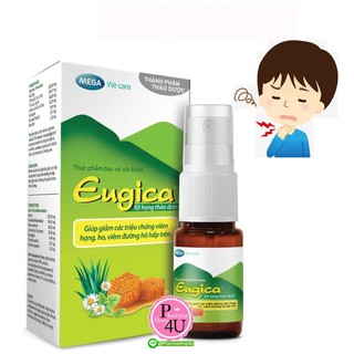 Mega Eugica Herbalbal Mouth Spray 10ml ยูจิก้า เฮอร์บอล เม้าท์ สเปรย์ แก้ไอ แก้เจ็บคอ