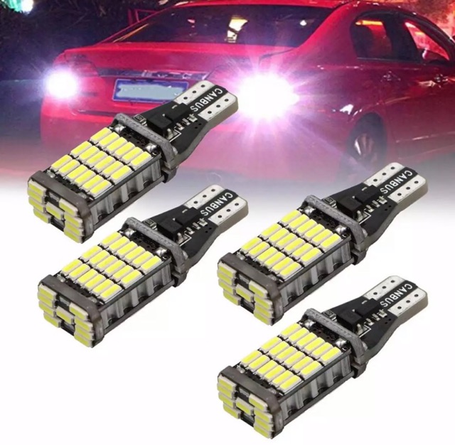 หลอดไฟหรี่ LED ไฟถอย ขั้ว T15/T10 45SMD (1หลอด)  สว่างมาก 12V(0123)
