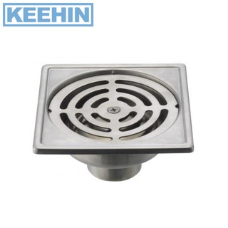 KA-41-831-ST ตะแกรงน้ำทิ้งแบบเหลี่ยม 4 นิ้ว ท่อPVC 1.5-3 นิ้ว Floor Drain 4" (for PVC pipe Ø 1.5-3") Stainless