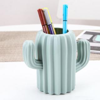 TOT Cactus Desktop Organizer Pencil Pen Holder Container Brush Pot Stationery Office