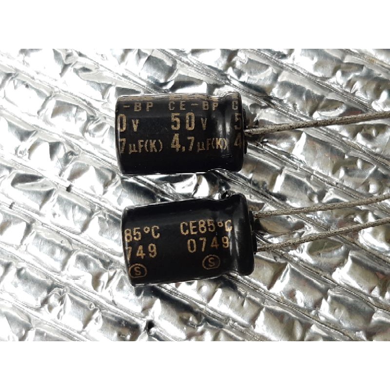 Elna CE-BP 4.7uf 50v capacitor bipolar bp ไบโพลาร์ ไบโพล่า ไม่มีขั้ว