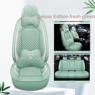 ปลอกหนังหุ้มเบาะรถยนต์ ด้านหน้า และด้านหลัง กันลื่น สําหรับ Hyundai ACCENT Nissan Note bezza Toyota WIGO 5 ที่นั่ง