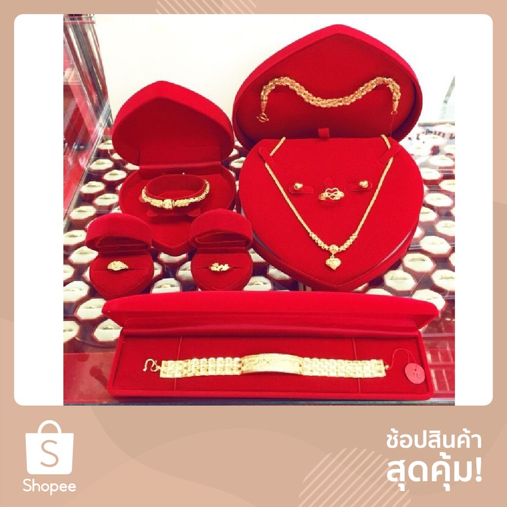 Set3# 5ชิ้น กล่องใส่เครื่องประดับกำมะหยี่ กล่องสินสอด งานแต่งงาน งานหมั้น