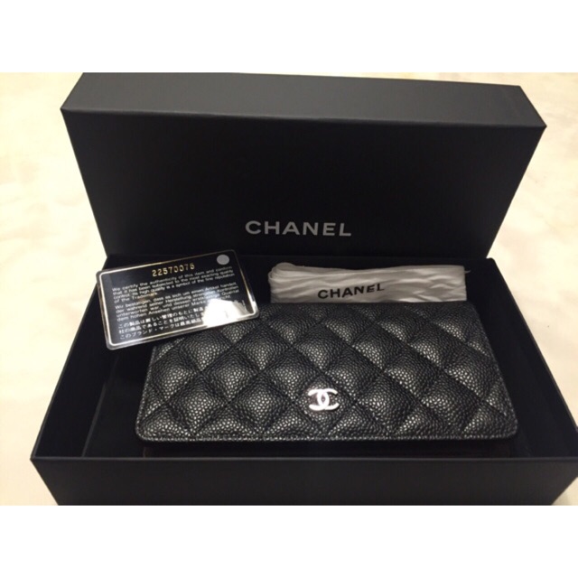 New!! chanel caviar bifold wallet