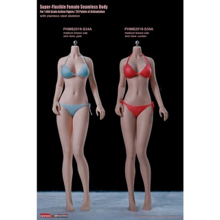 พร้อมส่ง 📦 TBLeague S34A / S35A 1/6 Super-Flexible Female Seamless Body (medium breast / suntan)