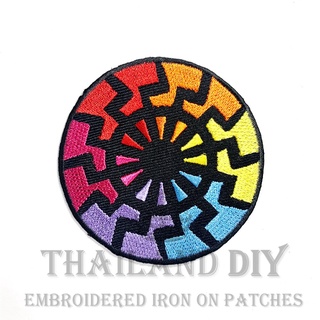 ⚡ ตัวรีดติดเสื้อ งานปัก ลาย สัญลักษณ์ สายฟ้า แฟลช ไฟฟ้า สีรุ้ง Thunder Flash Patch WOP DIY ตัวรีด อาร์มติดเสื้อ กางเกง