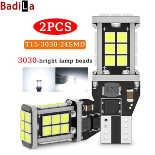 หลอดไฟเลี้ยว T15 LED 3030 24SMD แบบเปลี่ยน สําหรับจอดรถยนต์ รถจักรยานยนต์ 2 ชิ้น