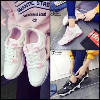 รองเท้าผ้าใบแฟชั่นหญิงสีทูโทน