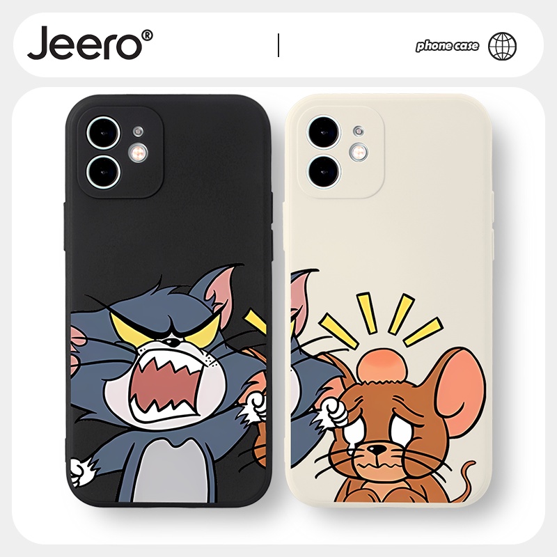 Jeero เคสคู่ เคสไอโฟน คู่รัก กันกระแทกซิลิโคนนุ่มน่ารักตลก เคสโทรศัพท์ Compatible for iPhone 16 15 14 13 12 11 Pro Max SE 2020 X XR XS 8 7 ip Plus HFF1479