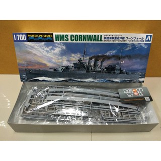 AOSHIMA 1/700 BRITISH HEAVY CRUISER　CORNWALL  BATTLE OF CYRON SEA (โมเดลเรือ Model DreamCraft)