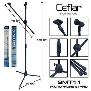 **ราคาดีสุด รีวิวแน่น** CEFLAR PROFESSIONAL MICROPHONE STAND SMT-11ขาตั้งไมโครโฟน ขาตั้งไมคบ์ูมแบบ 3 ขา สามารถใช้ตั้งไมค