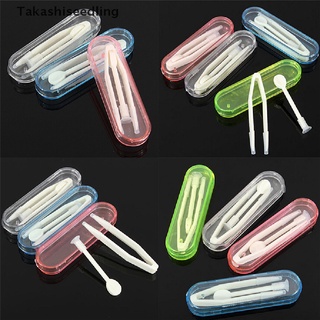 (Takashiseedling) Contact Lens Inserter Remover Soft Tip Tweezer Stick Tool Case Set Hot Sale