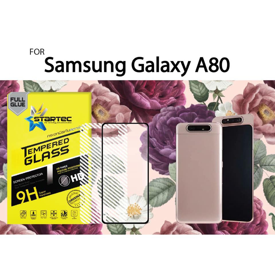 Startec ฟิล์มกระจกเต็มจอ Samsung A80  (หน้าสีดำ+ด้านหลังเคพร่า) สินค้าคุณภาพ รับประกันของแท้ 100%