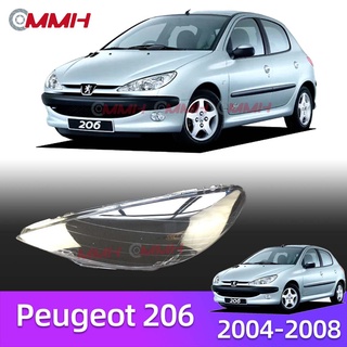 Peugeot 206 2004-2008 ฝาครอบเลนส์ไฟหน้า เลนส์ไฟหน้า ฝาครอบไฟหน้า ไฟหน้ารถยนต์ ไฟหน้าสําหรับ ฝาครอบไฟหน้าตรงรุ่น ฝาครอบเลนส์  headlamp cover ไฟหน้า โคมไฟหน้า ฝาครอบเลนส์