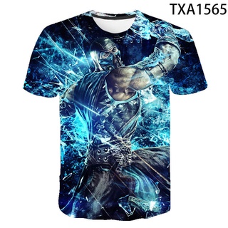 เสื้อยืดแขนสั้น พิมพ์ลายการ์ตูนอนิเมะ Mortal Kombat 3 มิติ แฟชั่นฤดูร้อน สําหรับผู้ชาย และผู้หญิง