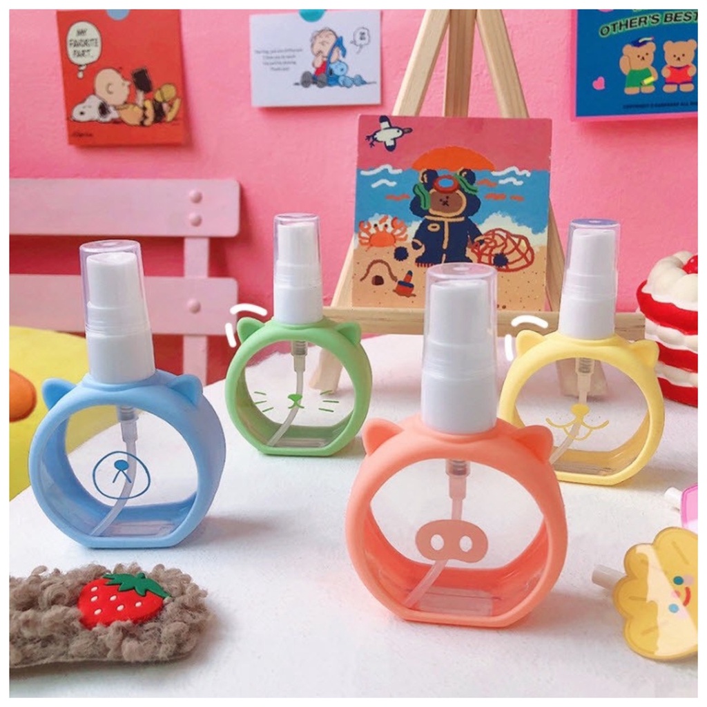 ขวดสเปรย์ น่ารัก 50 ML ขวดสเปรย์พกพา ขวดเปล่า ขวดแอลกอฮอล์ ขวดใส่น้ำหอม หุ้มซิลิโคนอย่างดี สีสันสวยงาม เกรดพรีเมี่ยม