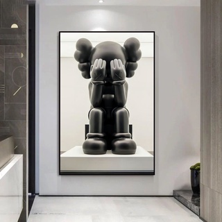 KAWS ภาพวาดตกแต่งแบรนด์ห้องนั่งเล่นอินเทรนด์แขวนภาพวาดทางเดินห้องภาพจิตรกรรมฝาผนังที่ทันสมัยเรียบง่าย