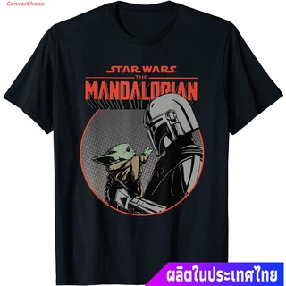 เสื้อยืดลำลอง Star Wars The Mandalorian Mando And The Child Retro T-Shirt Sports T-shirt