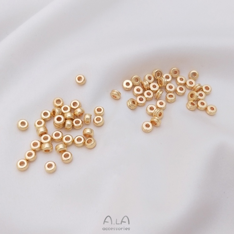 เครื่องประดับDIYขายส่ง ลูกปัดสองชั้น ชุบทอง 14k แฮนด์เมด เครื่องประดับ DIY[ลูกปัด/ปะเก็น/ลูกปัดคั่น/สร้อยข้อมือ/สร้อยคอ/ต่างหู]