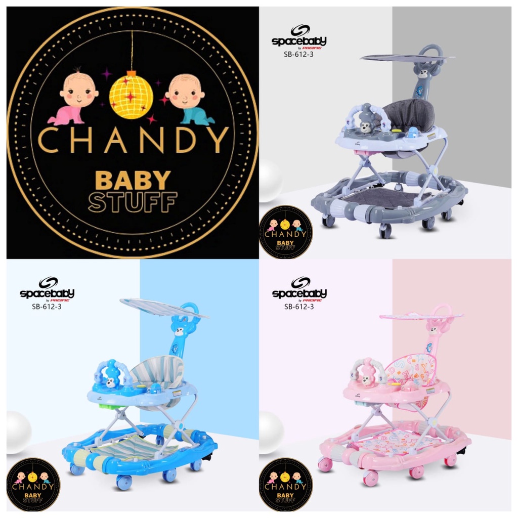 BABY WALKER SPACE BABY SB 612-3 พร้อมเบรกและโยกได้