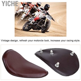 YiChe 3 inch Motorcycle Leather Solo Seat W/ Mount Spring Bracket for Chopper Bobber Custom