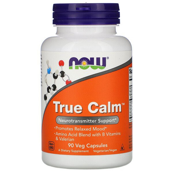 Now Foods, True Calm, 90 Veg Capsules พร้อมส่ง หมดอายุ 07/2028