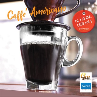 แก้วกาแฟ แก้วโอเชี่ยน Coffee Cup Glass Ocean Glass P02440 CAFFE AMERICANO MUG แก้วใส เนื้อดี มีหู