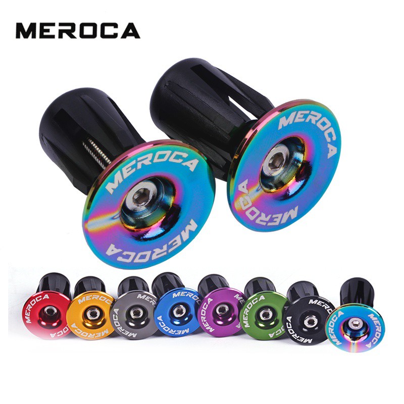 MEROCA ปลายแฮนด์จักรยาน1คู่,หมวกแก๊ปมือจับจักรยานเสือภูเขาจักรยานเสือหมอบปลั๊กมือจับสำหรับขี่จักรยาน